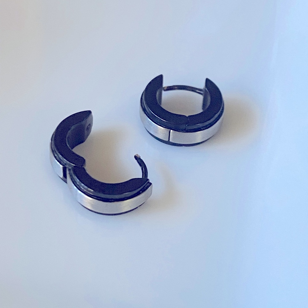 Titanium/silver-  Ear Huggers/Hoops, Designer